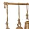 Brass Metal Bohemian Decorative Cow Bell, 48" x 5" x 28"